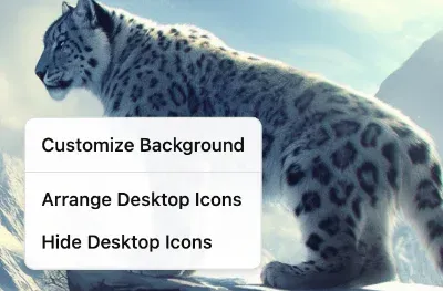 Placeholder: Context menu opened on the desktop