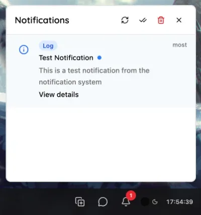 Placeholder: Notification Center panel