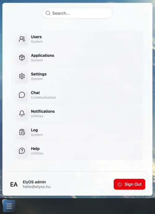 Placeholder: Start Menu in list view